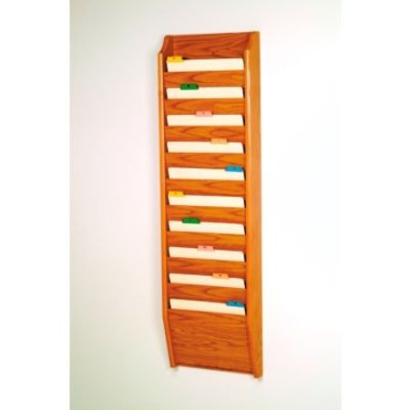 WOODEN MALLET 10 Pocket Chart Holder - Medium Oak CH14-10MO